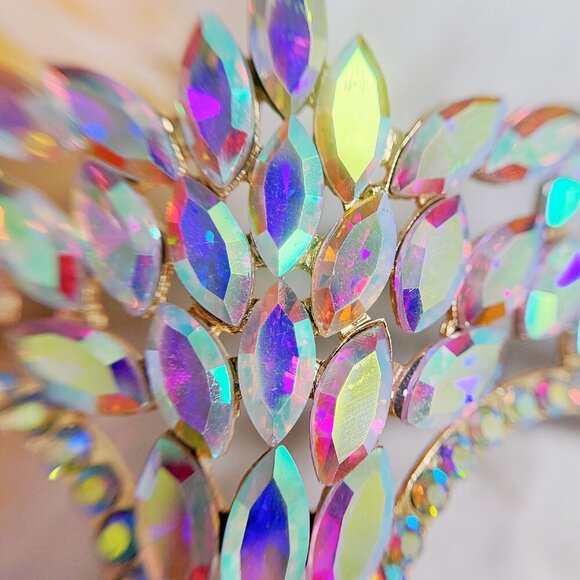 Gold masquerade mask, Diamond Crystal Mask, Masquerade Wedding mask, Stick Mask main image 5